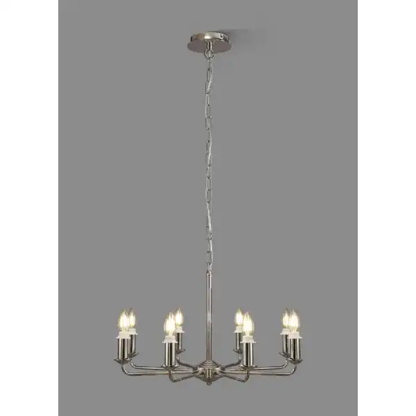 Banyan 8 Light Multi Arm Pendant Semi Flush Without Shade, c w 1.5m Chain, E14 Painted Champagne Gold