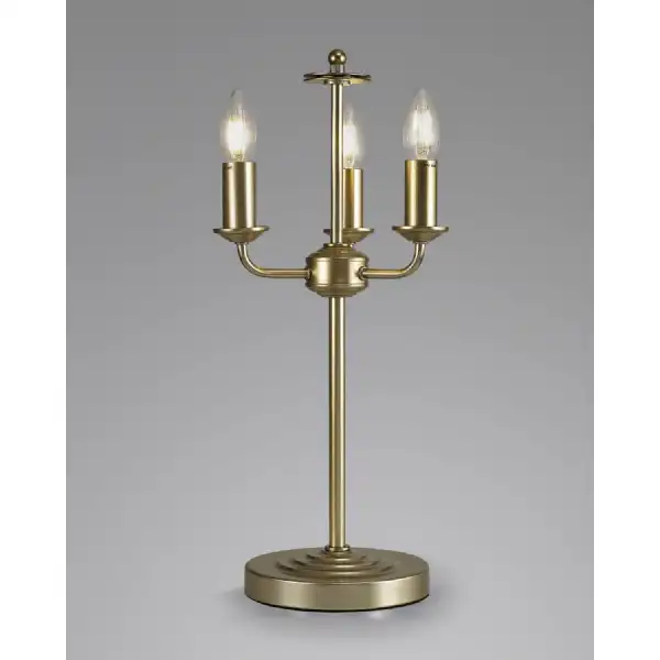 Banyan 3 Light Switched Table Lamp Without Shade, E14 Painted Champagne Gold