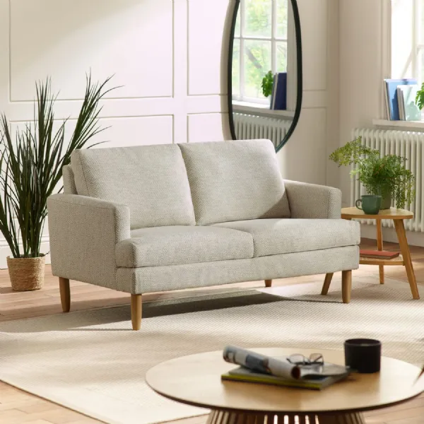 Daisy Beige Pearl Barley Upholstered Compact 2 Seater Sofa