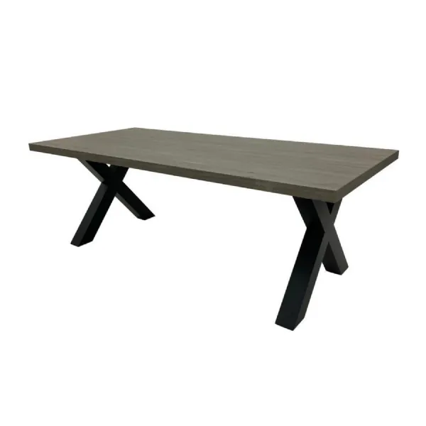 Grey Rectangular Large 180cm Dining Table Cross Legs