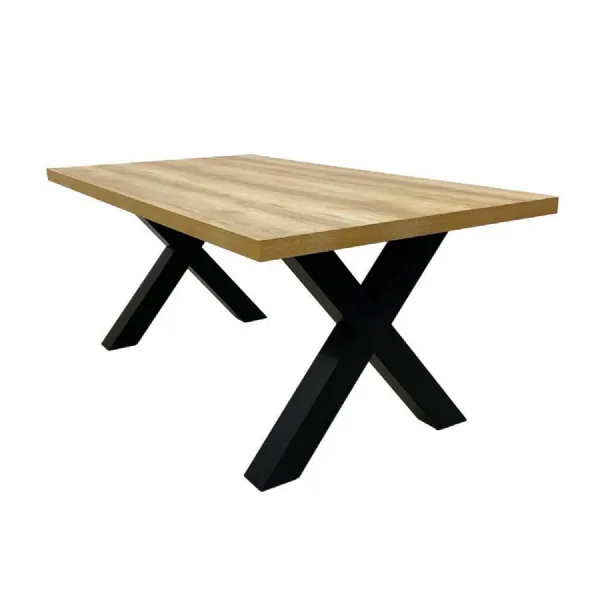 Oak Rectangular Large 180cm Dining Table Cross Legs