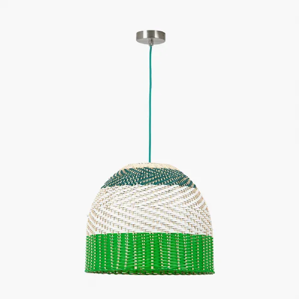 Brera Rattan Ceiling Pendant Emerald
