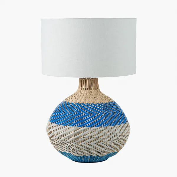 Brera Rattan Large Table Lamp Cobalt