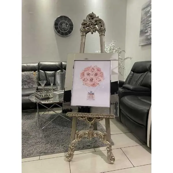Dior Rose Pink Bottle Bouquet Wall Art Mirror Frame