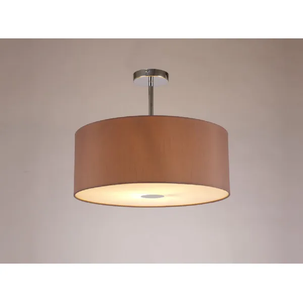 Chrome 1 Light E27 Semi Flush 50cm Taupe Halo Gold Shade