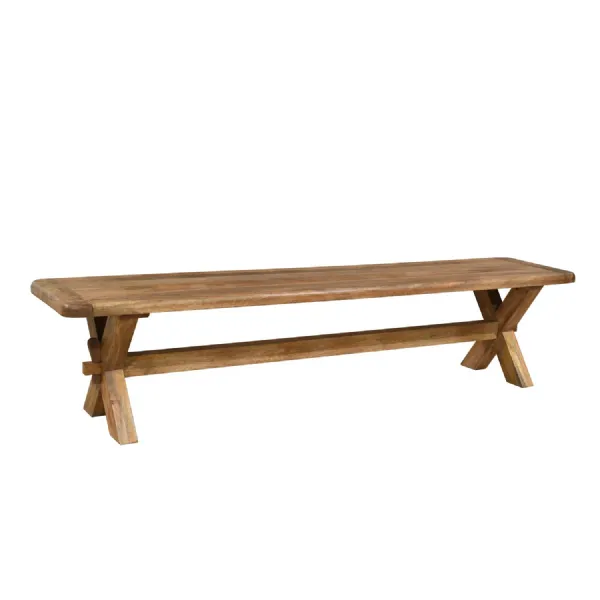 Modern Smoked Mango Wood 200cm Dining Bench