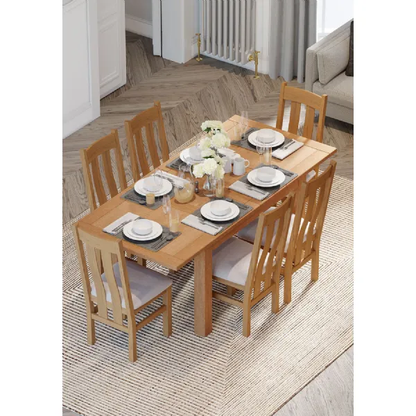 Lacquered Oak Small Extending Dining Table
