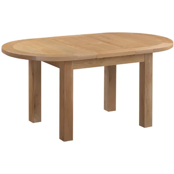 White Oak Large Oval D End Extending Dining Table