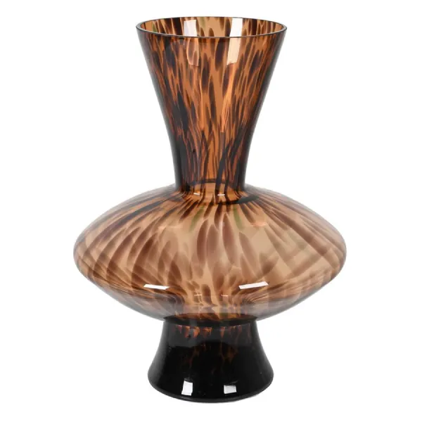 Tortoise Shell Effect Glass Vase