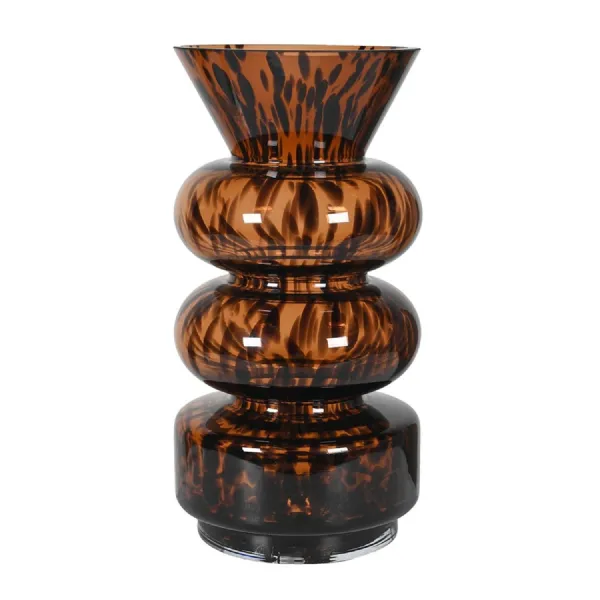 Amber Speckled Leopard Smudge Bubble Vase