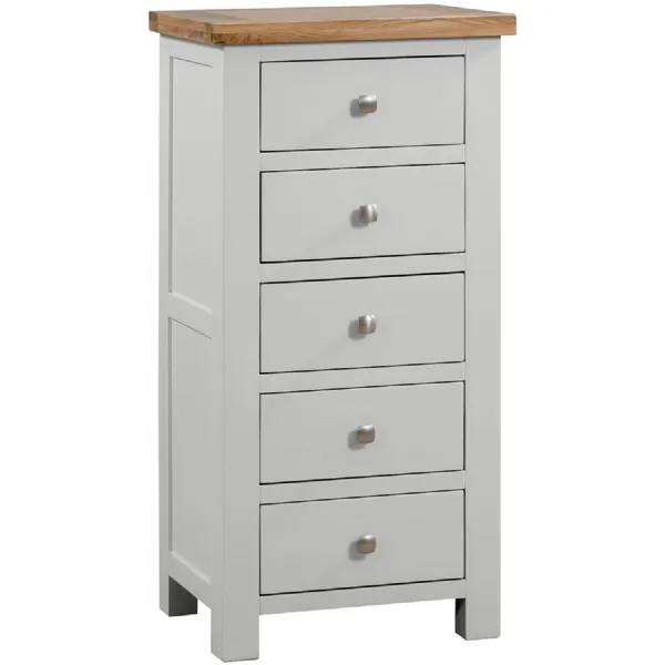 5 Drawer Tall Chest (DPT002 MOON GREY)