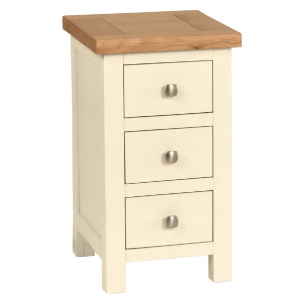 Compact 3 Drawer Bedside (IVORY)