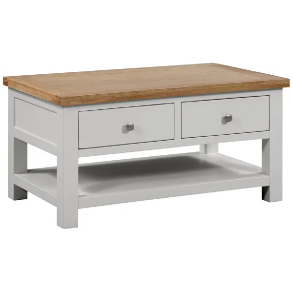 Coffee Table With 2 Drawers (DPT068 MOON GREY)