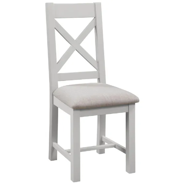 Cross Back Chair With Fabric Seat (DPT150 MOON GREY)