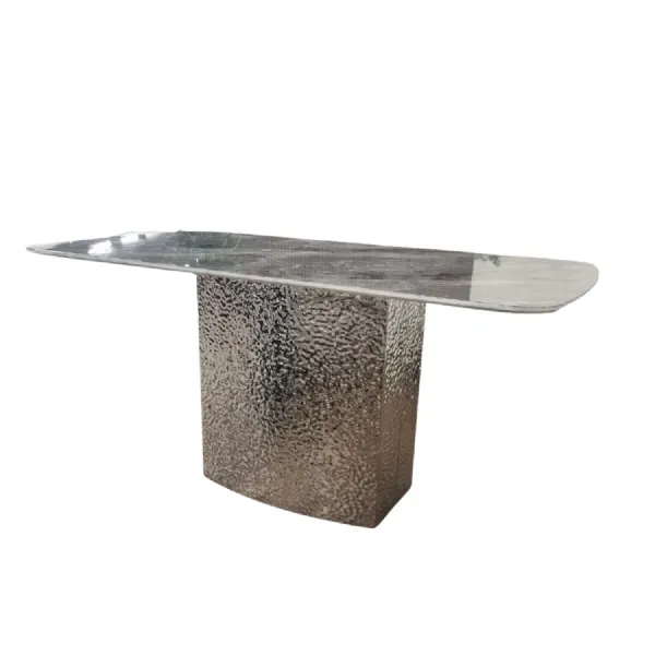 Roma Dining Table 1.6 m Crystal Grey Marble
