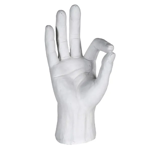 White Resin 'Ok' Hand Ornament