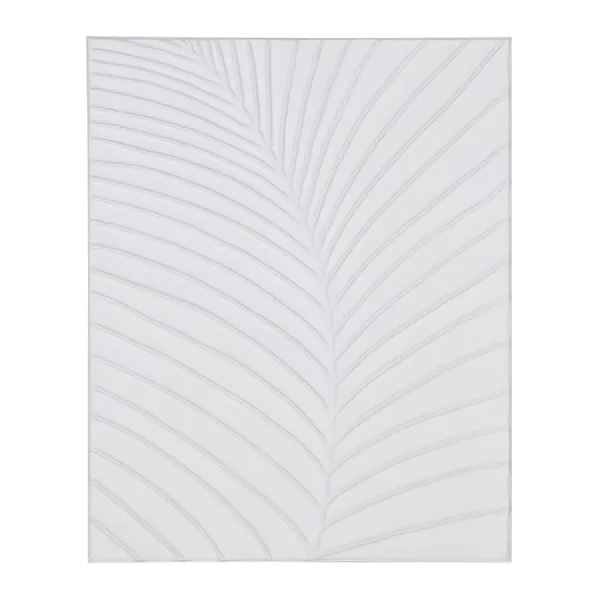 Hand Painted White Fern Canvas