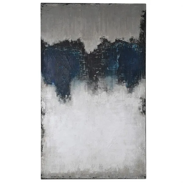 Blue And White Extra Large Abstract Canvas
