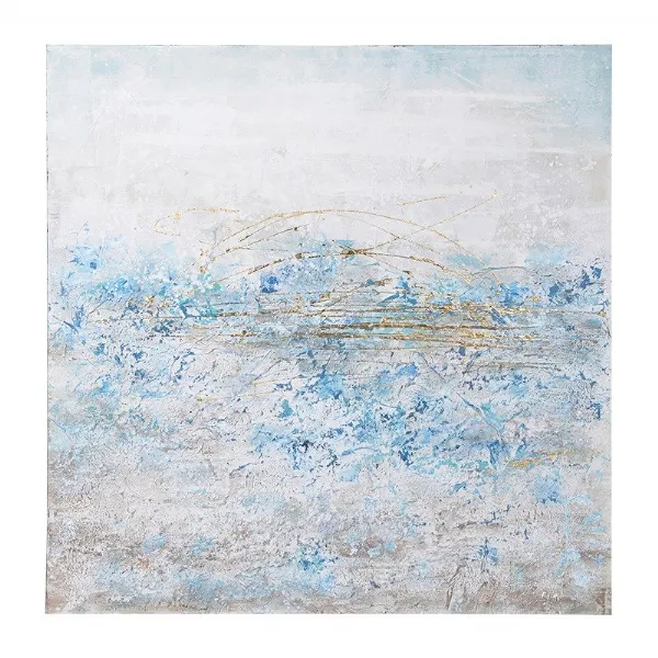 Large Square Modern Icy Puddles Wall Oil Painting