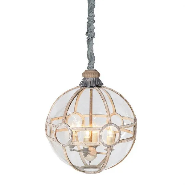 Steampunk Glass Globe Chandelier With Rivets