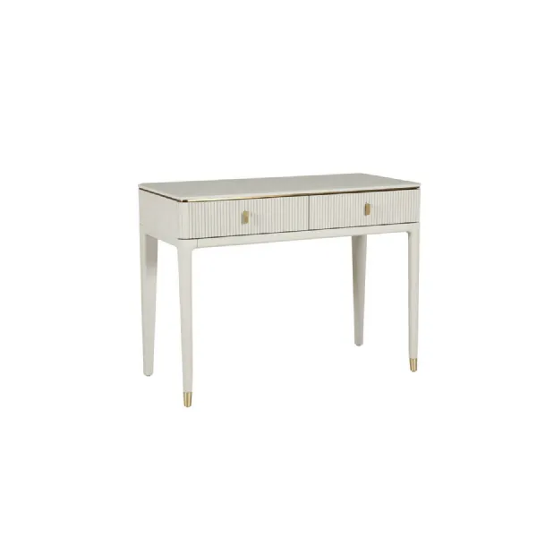 Stone Textured Wooden 2 Ribbed Drawer Dressing Table