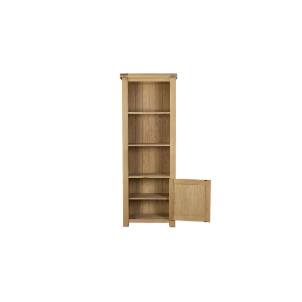 Natural Oak Tall 5 Open Shelves Bookcase
