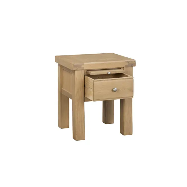 Natural Oak End Lamp Table with Drawer