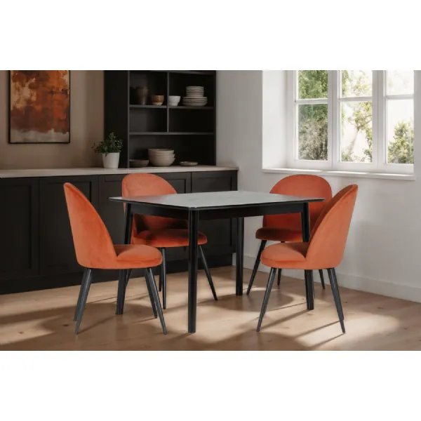 Black Wood Small Rectangular Dining Table 120cm