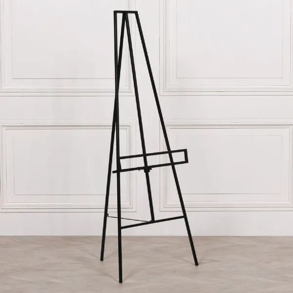 Black Metal Easel with Adjustable Display Shelf