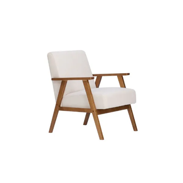 Ellwood Fabric Armchair Cream & Oak