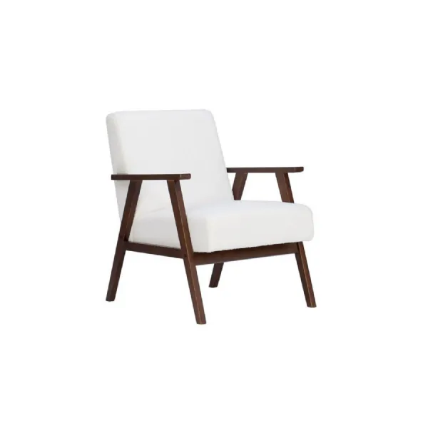 Ellwood Boucle Armchair White & Dark Brown