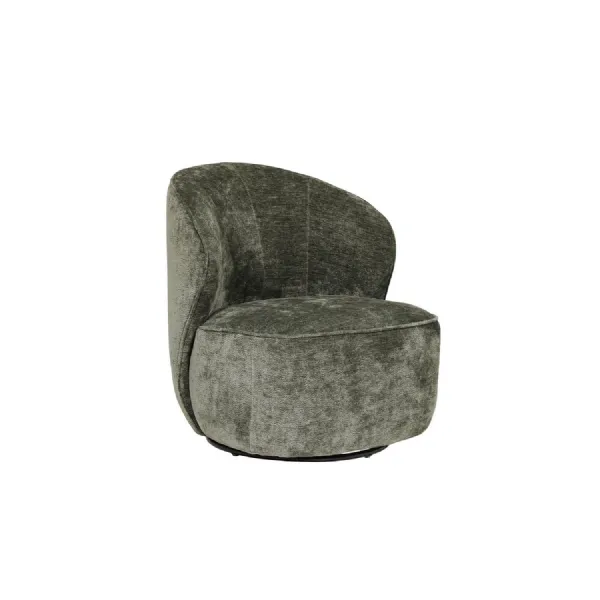 Green Textured Fabric Swivel Accent Chair