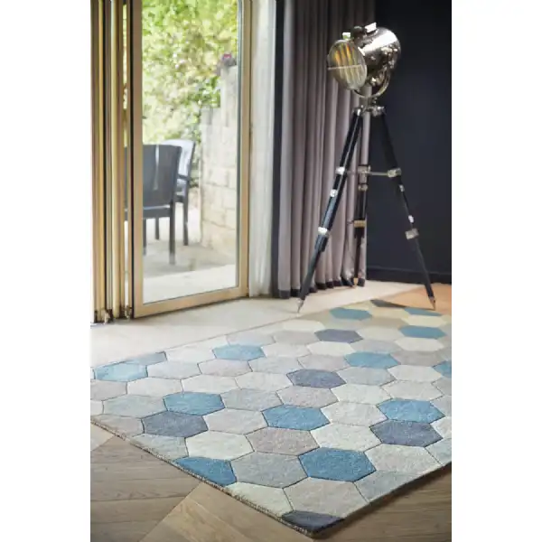 Large Origins Farah Hexagon Pastel Rug 160 x 230cm