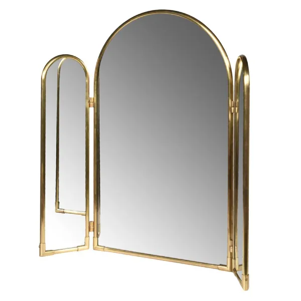 Gold Arch 3 Piece Dressing Table Mirror