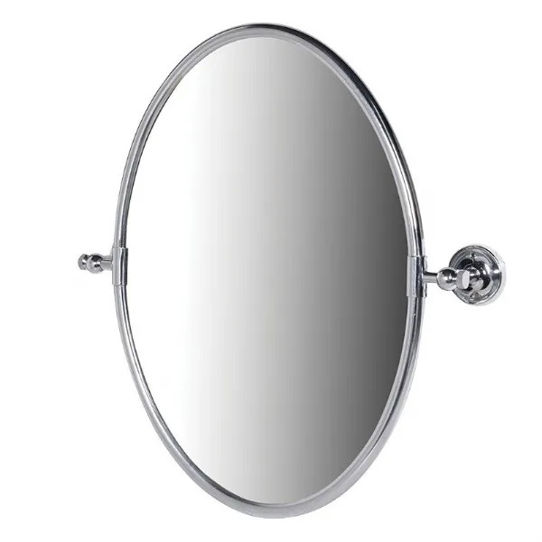Chrome Oval Framed Simple Wall Mirror
