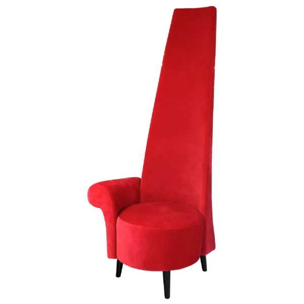 Red Fabric Upholstery High Back Luxury Accent Chair