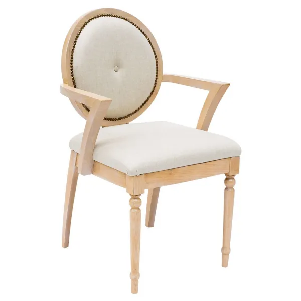 Arran Oyster Fabric Bespoke Dining Chair Wooden Frame