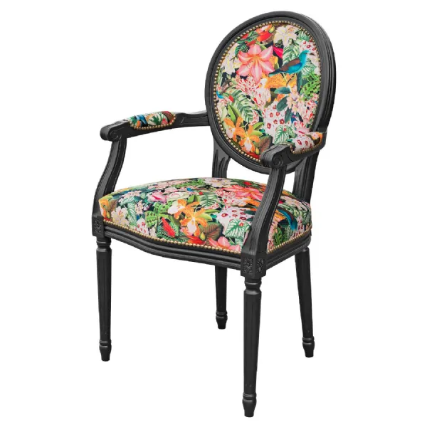 Myrtle and Mary Tropical Bomb Fabric Dining Carver Chair
