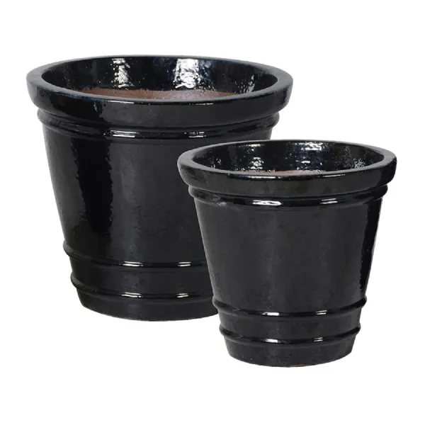 Set of 2 Black Planters