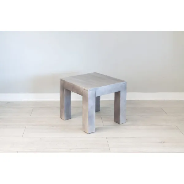 Grey Solid Mango Wood Square Lamp Table End Table