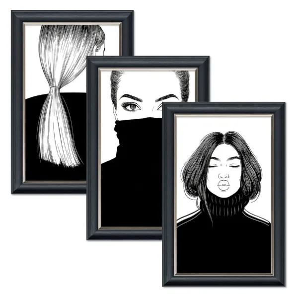 Velvet Grey Fabric 60x40cm Wall Artwork Dark Wood Frame