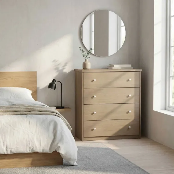 Smoked Oak Chest of 4 Drawers
