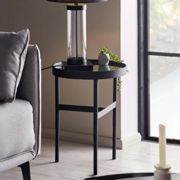Franki Mirror Glass Lamp Table