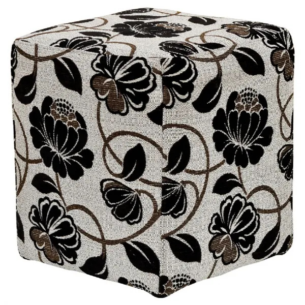 Custom Floral Fabric Square Foot Stool Bespoke