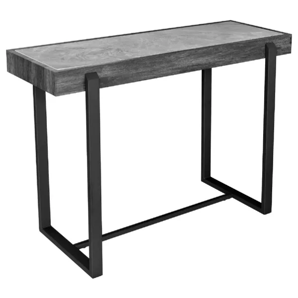 Ceramic Grey Sintered Stone Top Industrial Console Table