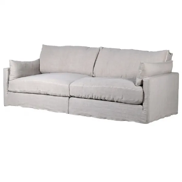 Natural Linen Large 3 Seater Sofa