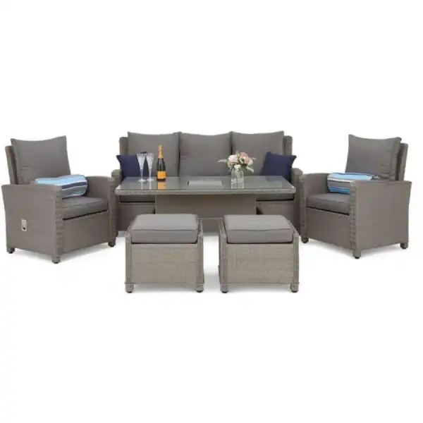 Miami Rattan Luxury Reclining Sofa Set