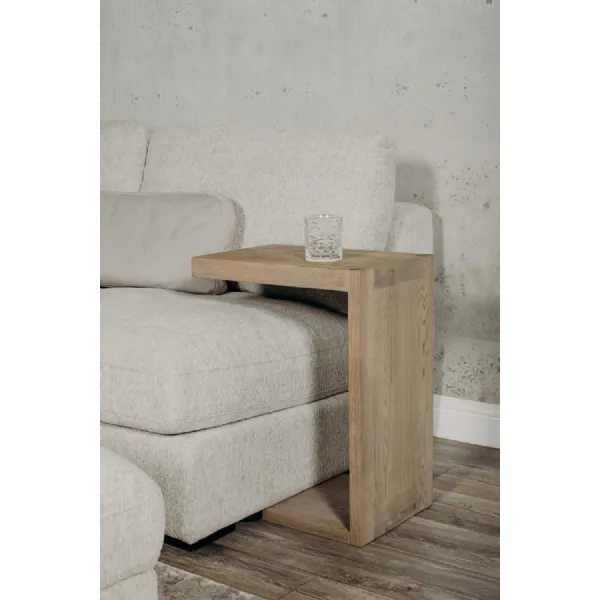 Natural Smoked Oak Slim Drinks Sofa Table