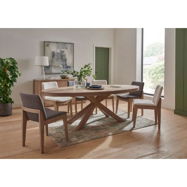 Smoked Oak Large Oval Dining Table 190cm