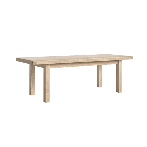 White Washed Oak Large Extending Dining Table 200 to 245cm